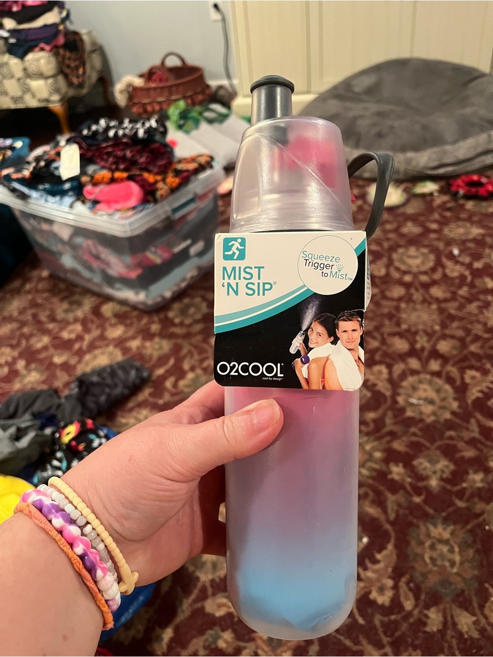 Mist 'N Sip Pink & Blue Water Bottle with Mist Spray
